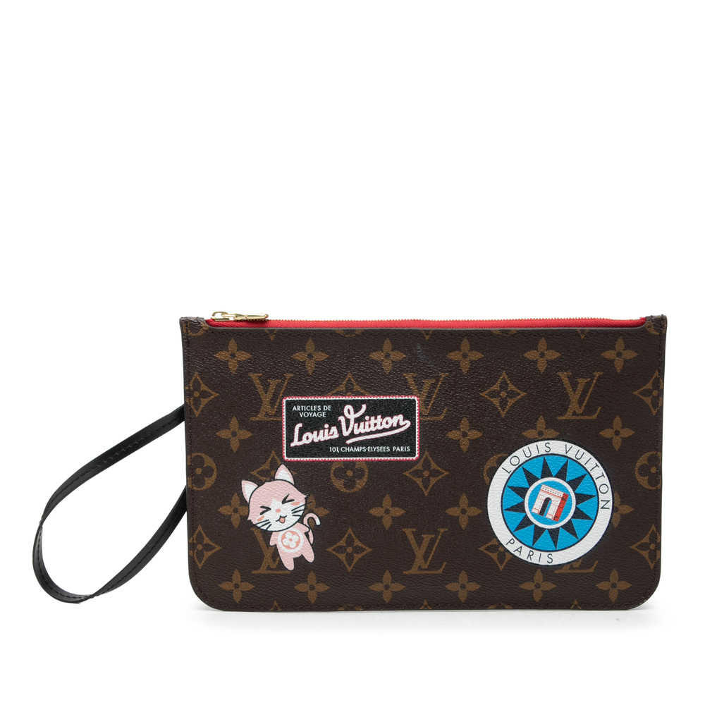Pre-Loved Louis Vuitton Monogram Catogram Neverfull MM Pouch